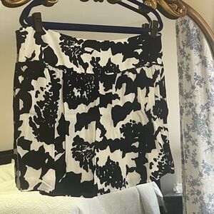 LOFT Navy and White Floral Mini Skirt